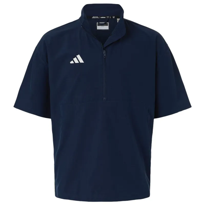 Adidas Men's Team Navy Blue/ White Short Sleeve Quarter-Zip Pullover made by Adidas
