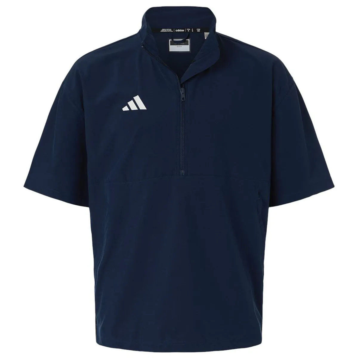 Adidas Men's Team Navy Blue/ White Short Sleeve Quarter-Zip Pullover sold by Merchology
