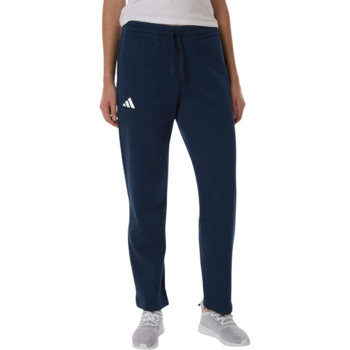 Adidas Women's Team Navy Blue/White Fleece Sweatpants sold by Merchology product image thumbnail 3