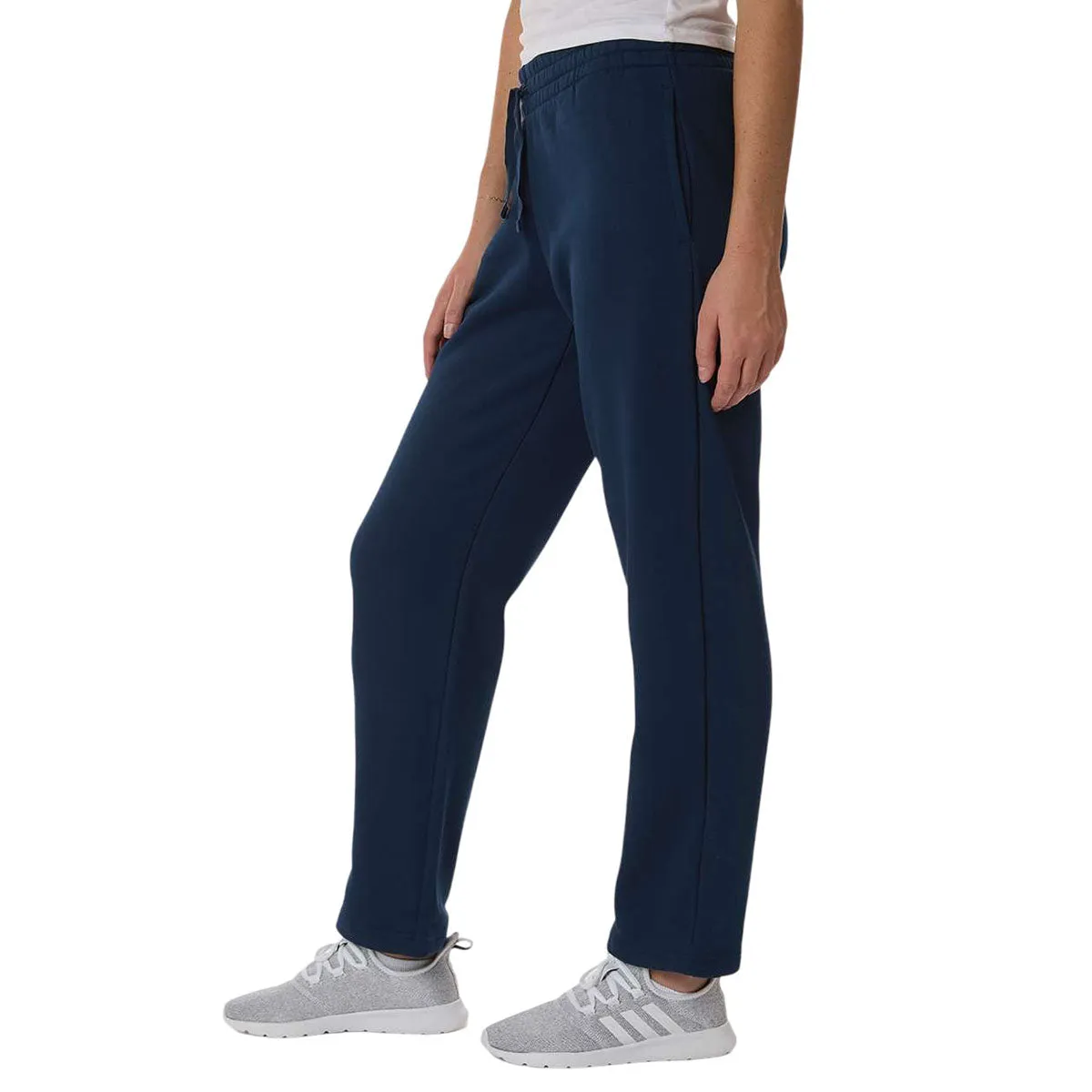 Adidas Women's Team Navy Blue/White Fleece Sweatpants sold by Merchology product image thumbnail 5