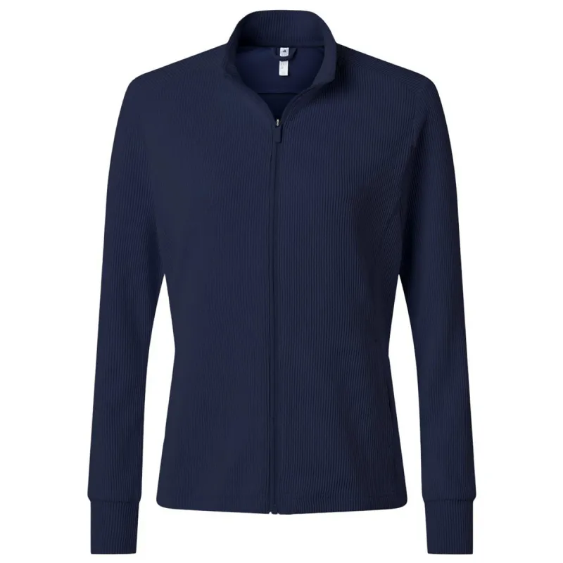 Adidas Women's Collegiate Navy Performance Textured Full-Zip Jacket made by Adidas