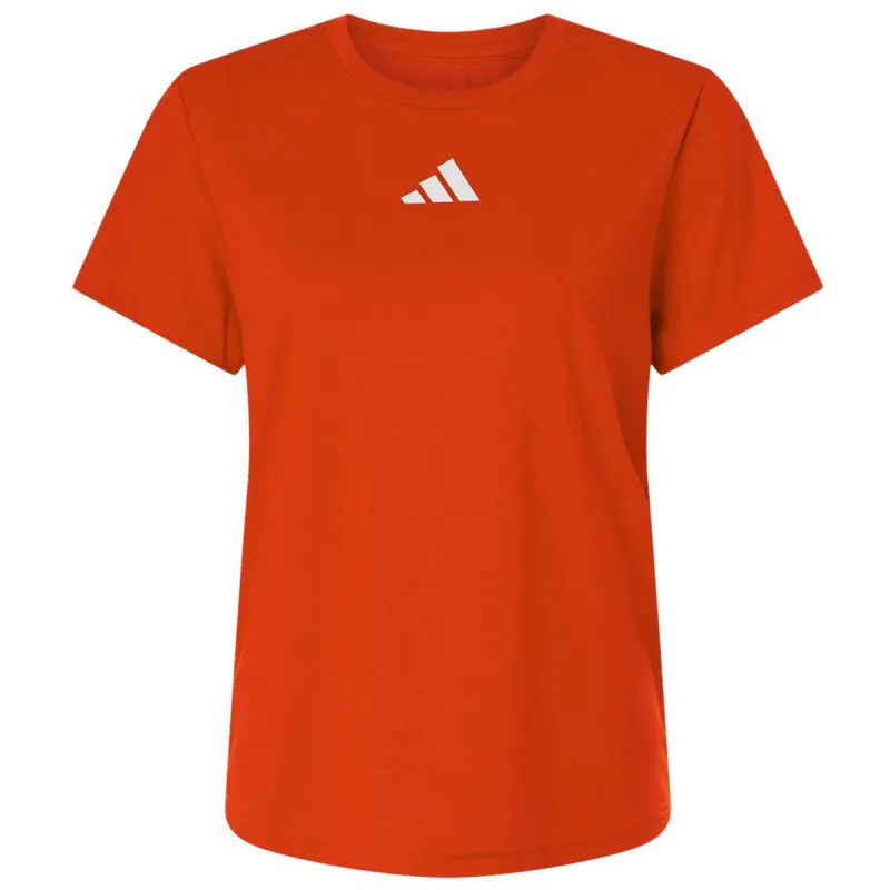Adidas Women's Collegiate Orange/White Pregame T-Shirt made by Adidas