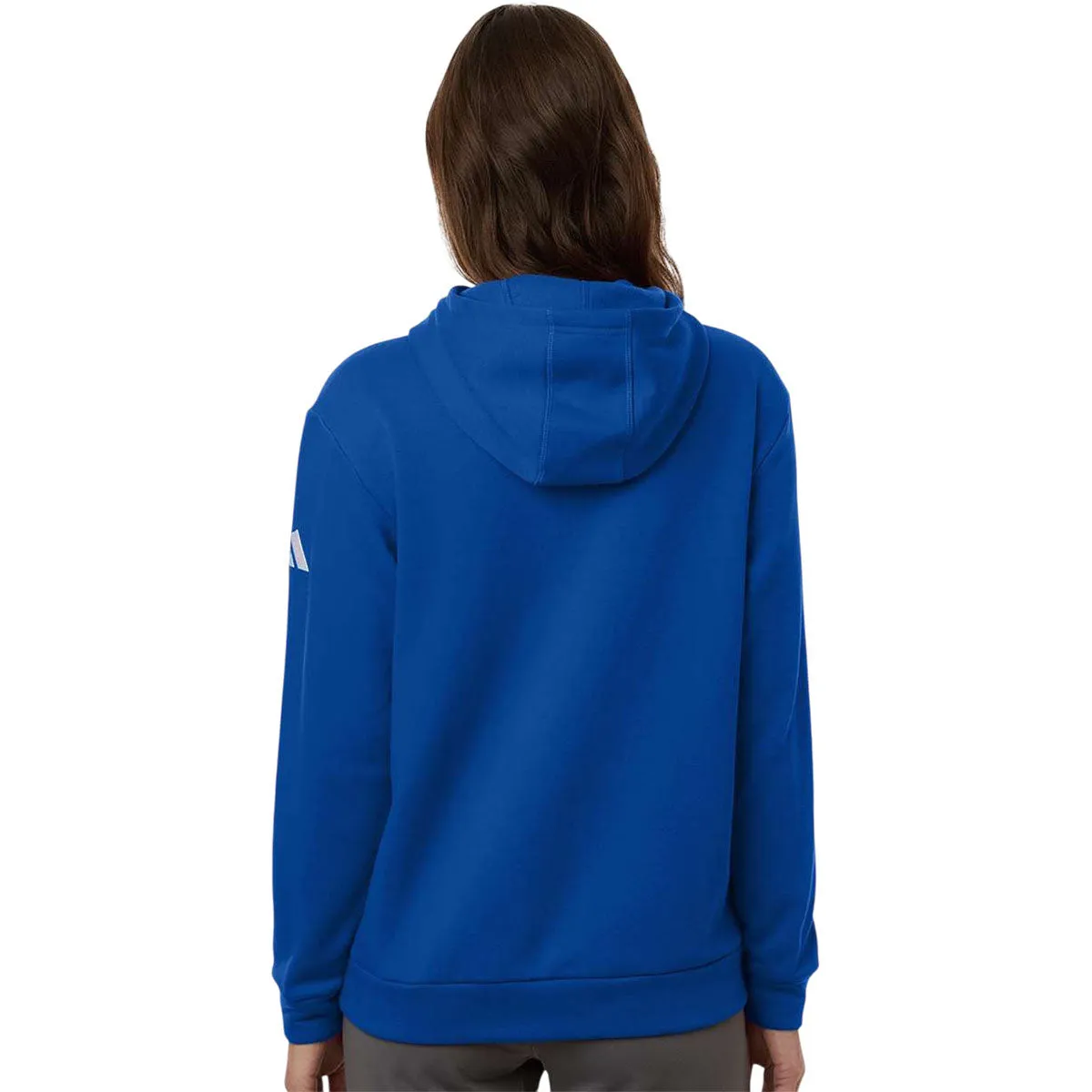 Adidas Women's Team Royal Blue/White Fleece Hooded Sweatshirt sold by Merchology product image thumbnail 4
