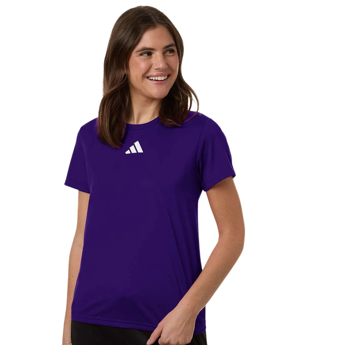 Adidas Women's Team Collegiate Purple/White Pregame T-Shirt sold by Merchology product image thumbnail 3