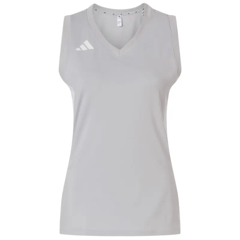 Adidas Women's Team Light Grey/White Quickset V-Neck Sleeveless Jersey made by Adidas
