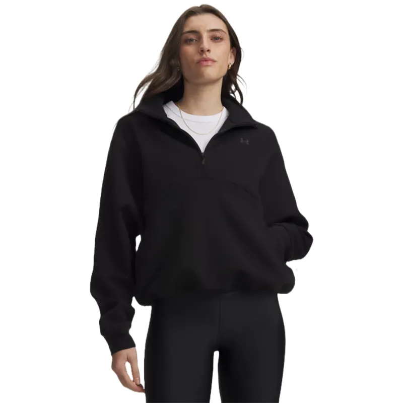 Under Armour Women's Ultimate Black/Ultimate Black Unstoppable Fleece 1/2 Zip made by Under Armour