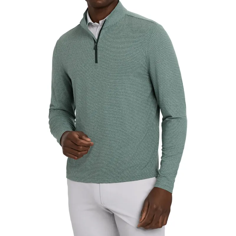 Holderness & Bourne Men's Heathered California Spruce The Royce Quarter Zip made by Merchology