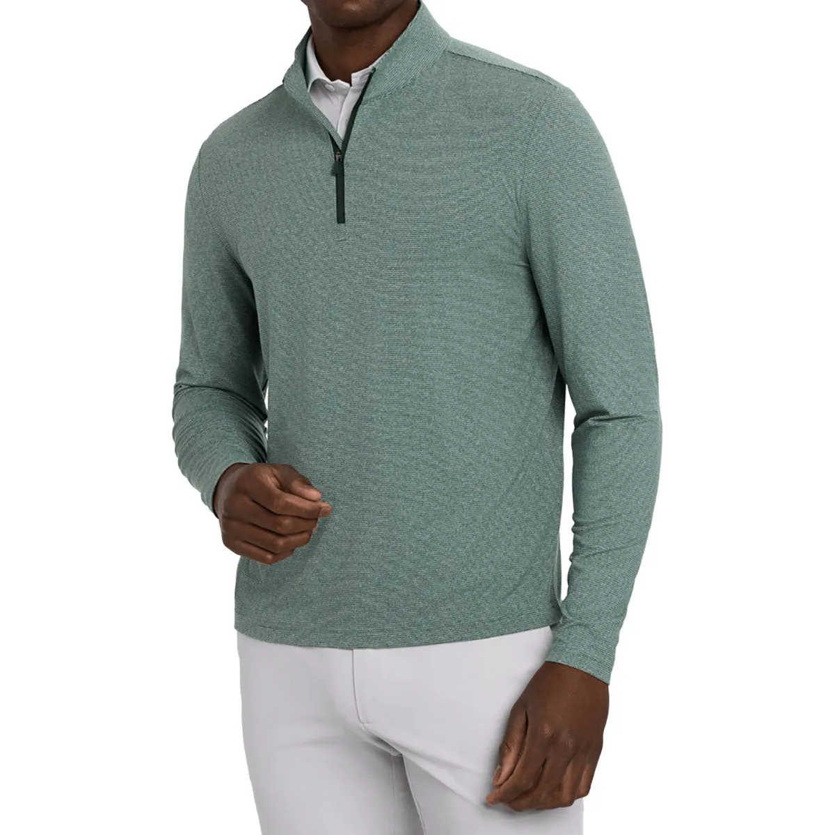 Holderness & Bourne Men's Heathered California Spruce The Royce Quarter Zip sold by Merchology