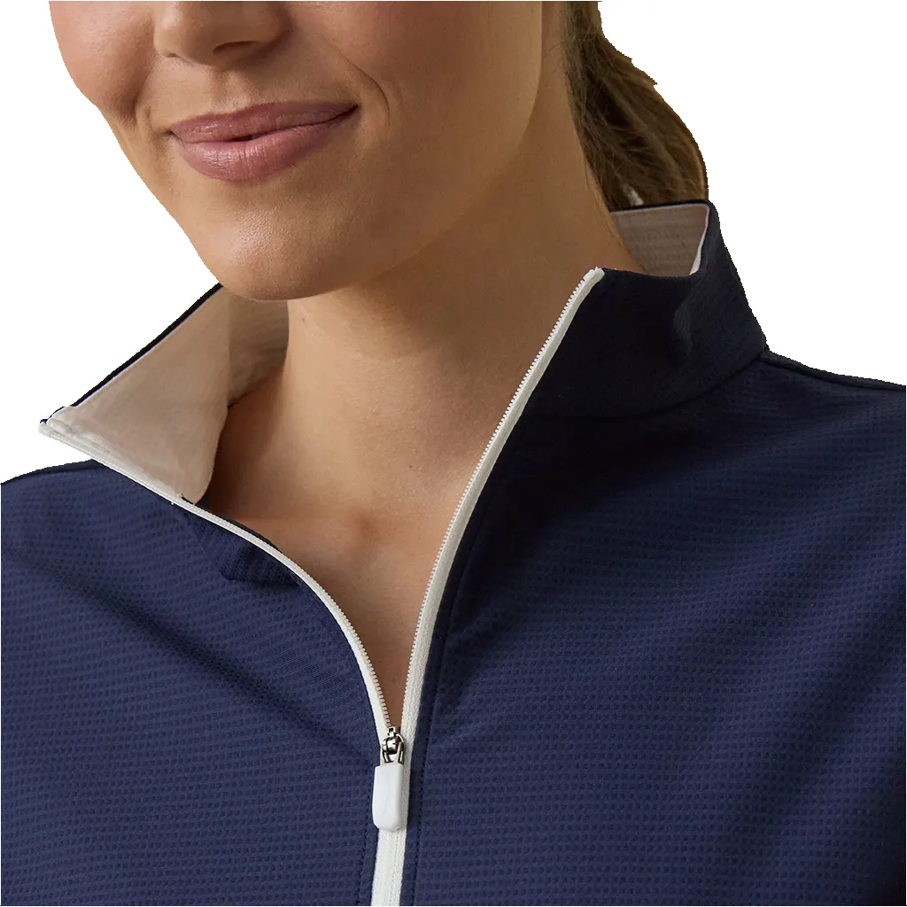 Straight Down Women's New Indigo Mylite Quarter Zip sold by Merchology product image thumbnail 5