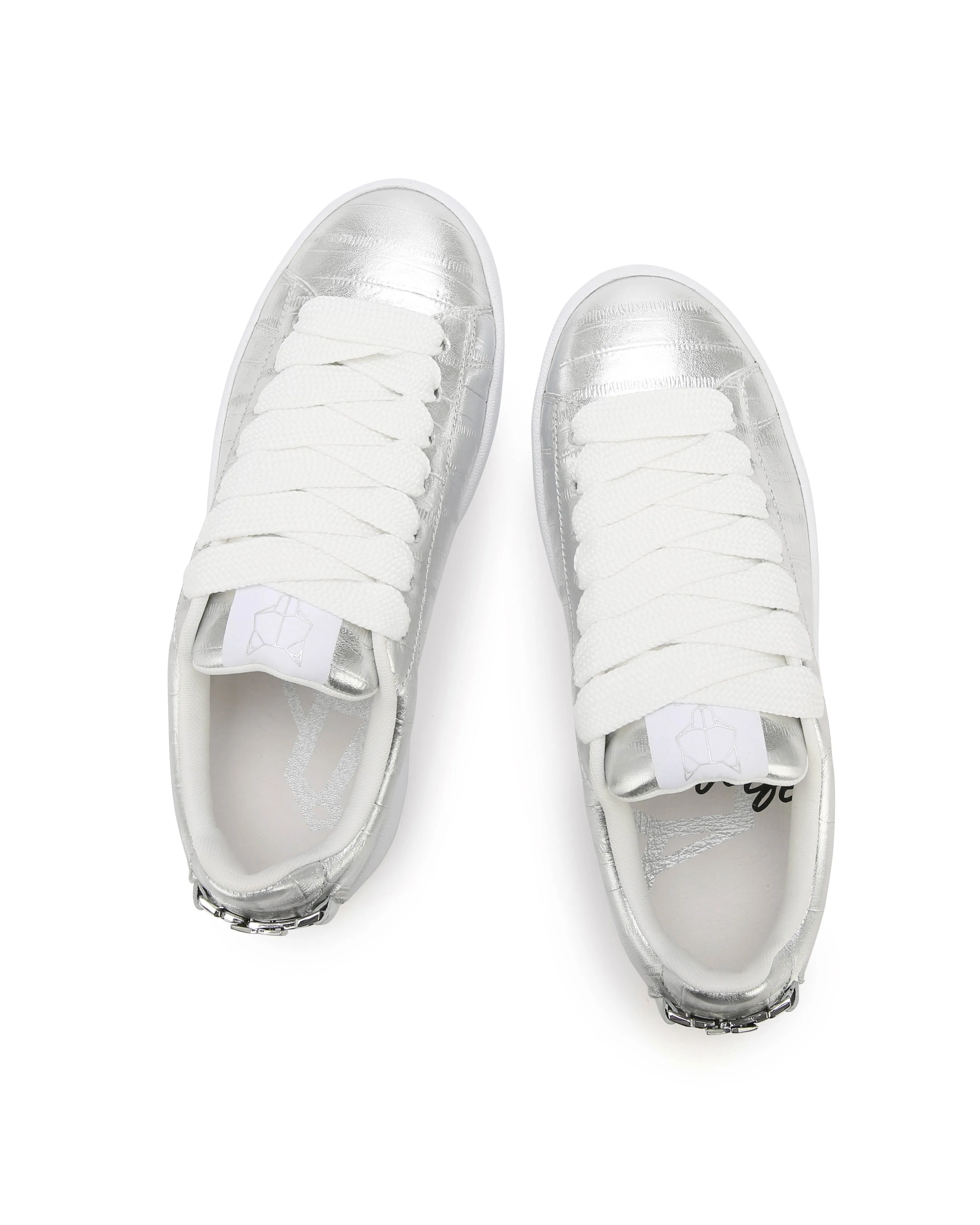 Suri Eel Print Leather Silver | Parallel