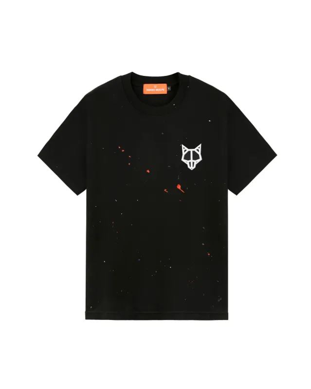 Wolfe T-Shirt Black Paint Splatter sold by naked wolfe