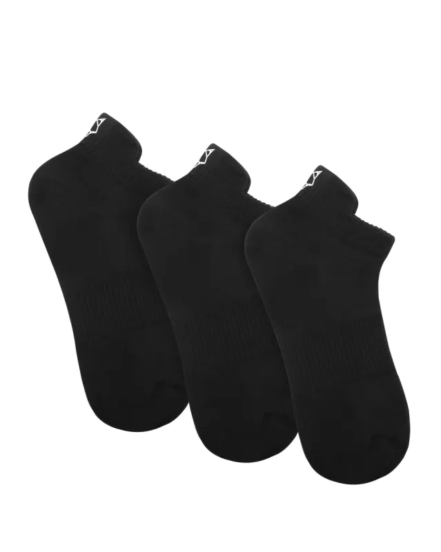 3 Pack Womens Egyptian Cotton Ankle Socks Black sold by naked wolfe