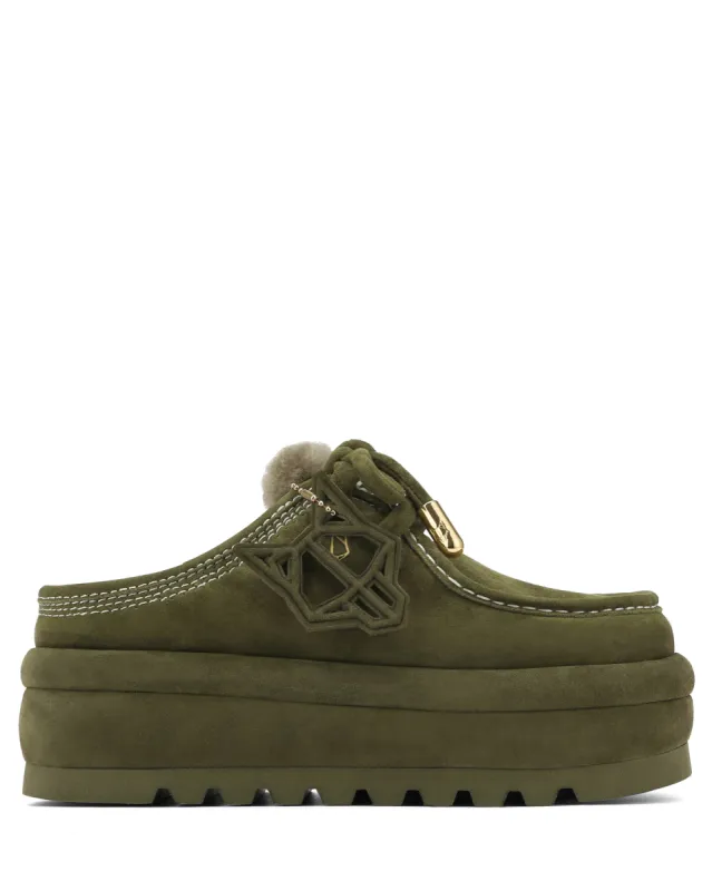 Blizzard Dark Olive Suede/Shearling sold by naked wolfe