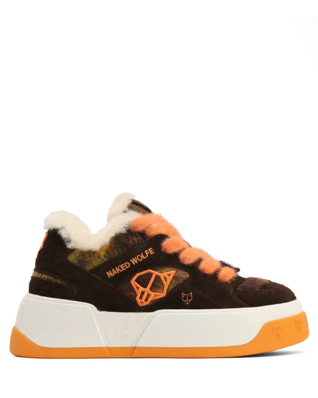 Crash Hairy Cow Suede/Wool Orange sold by naked wolfe