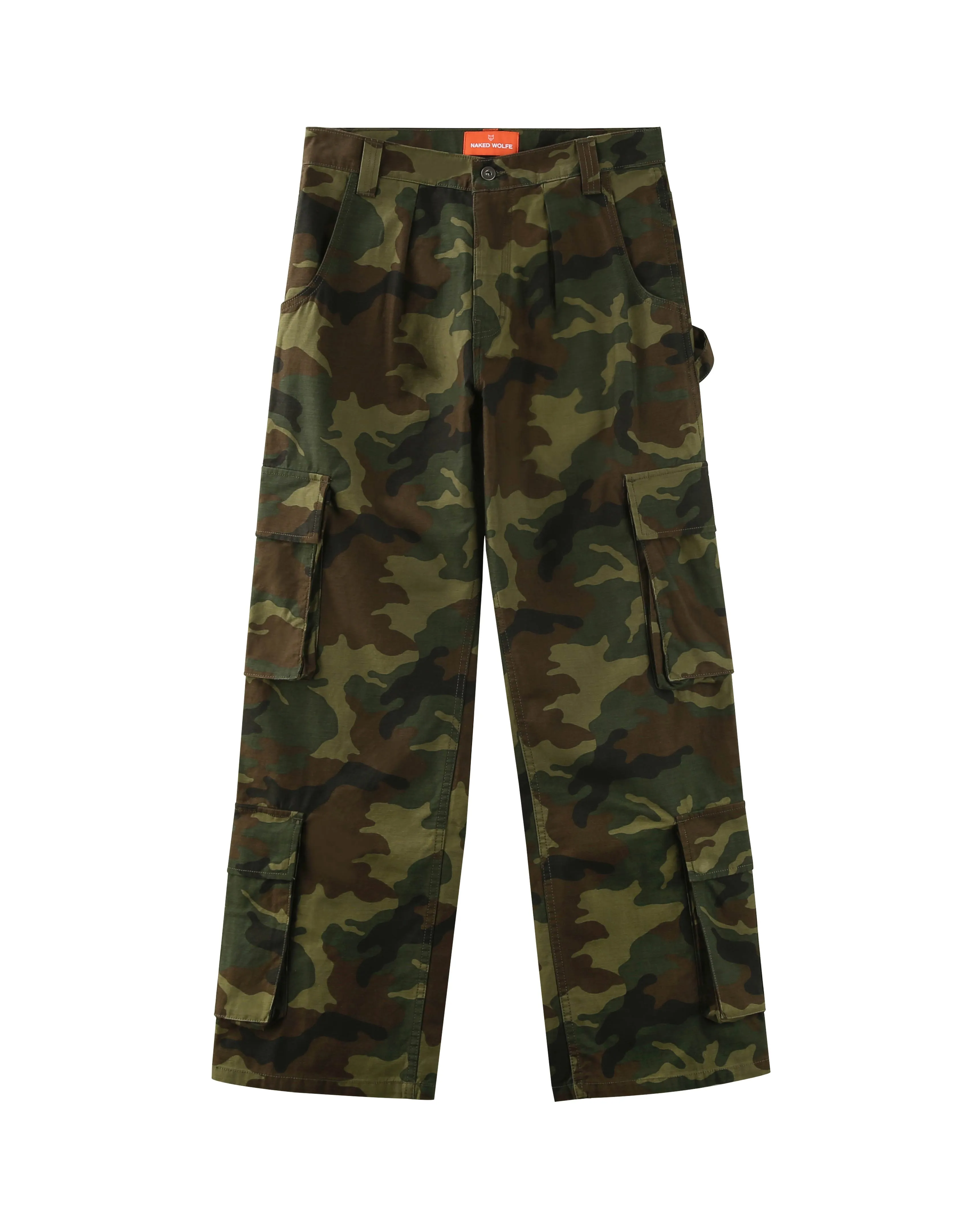 Baggy Pocket Cargo Pants Camo sold by naked wolfe