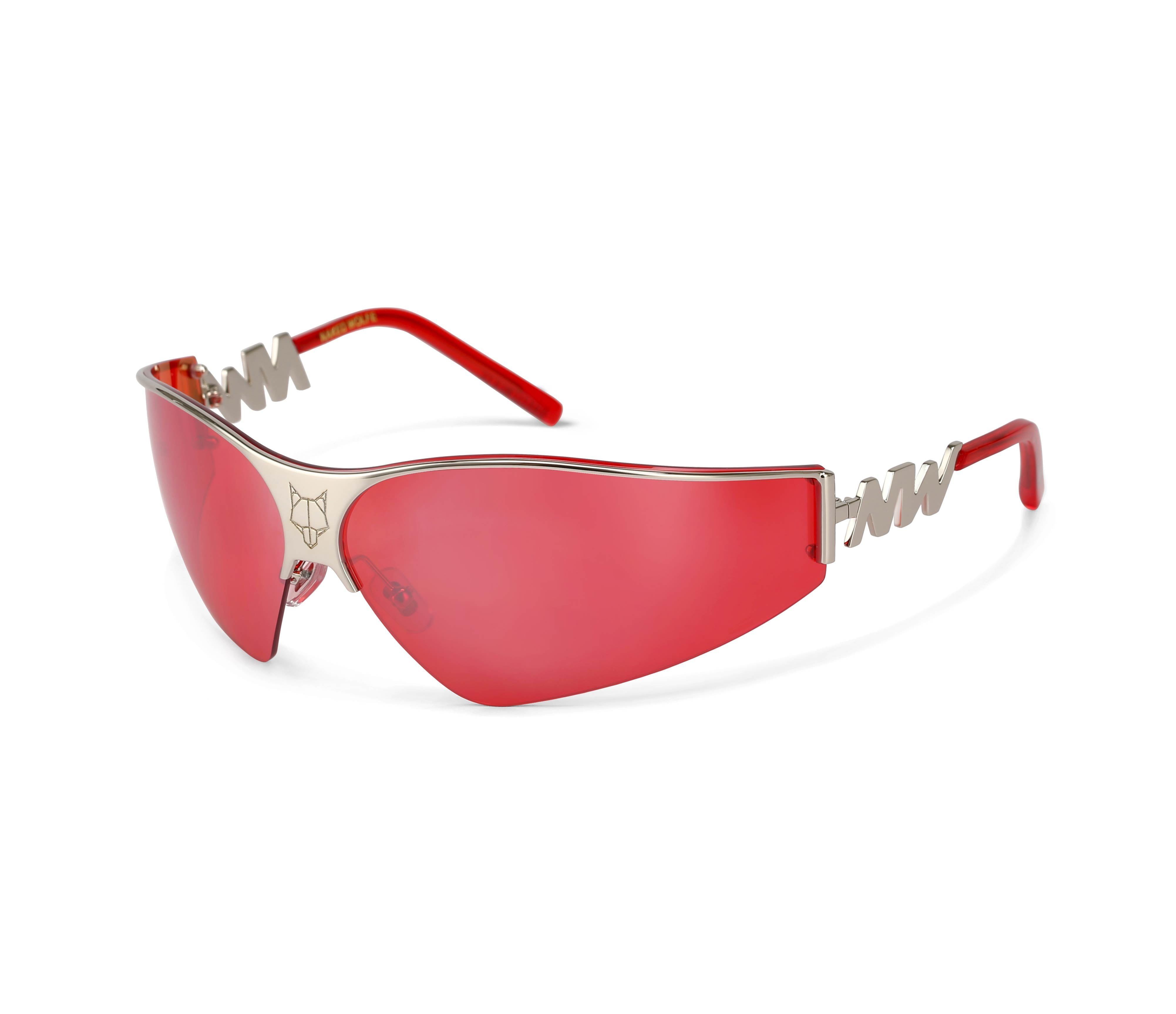 Racer Glasses Silver & Red sold by naked wolfe product image thumbnail 3