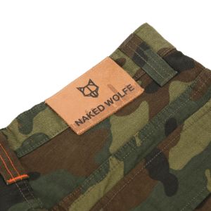 Baggy Pocket Cargo Pants Camo Logo sold by naked wolfe