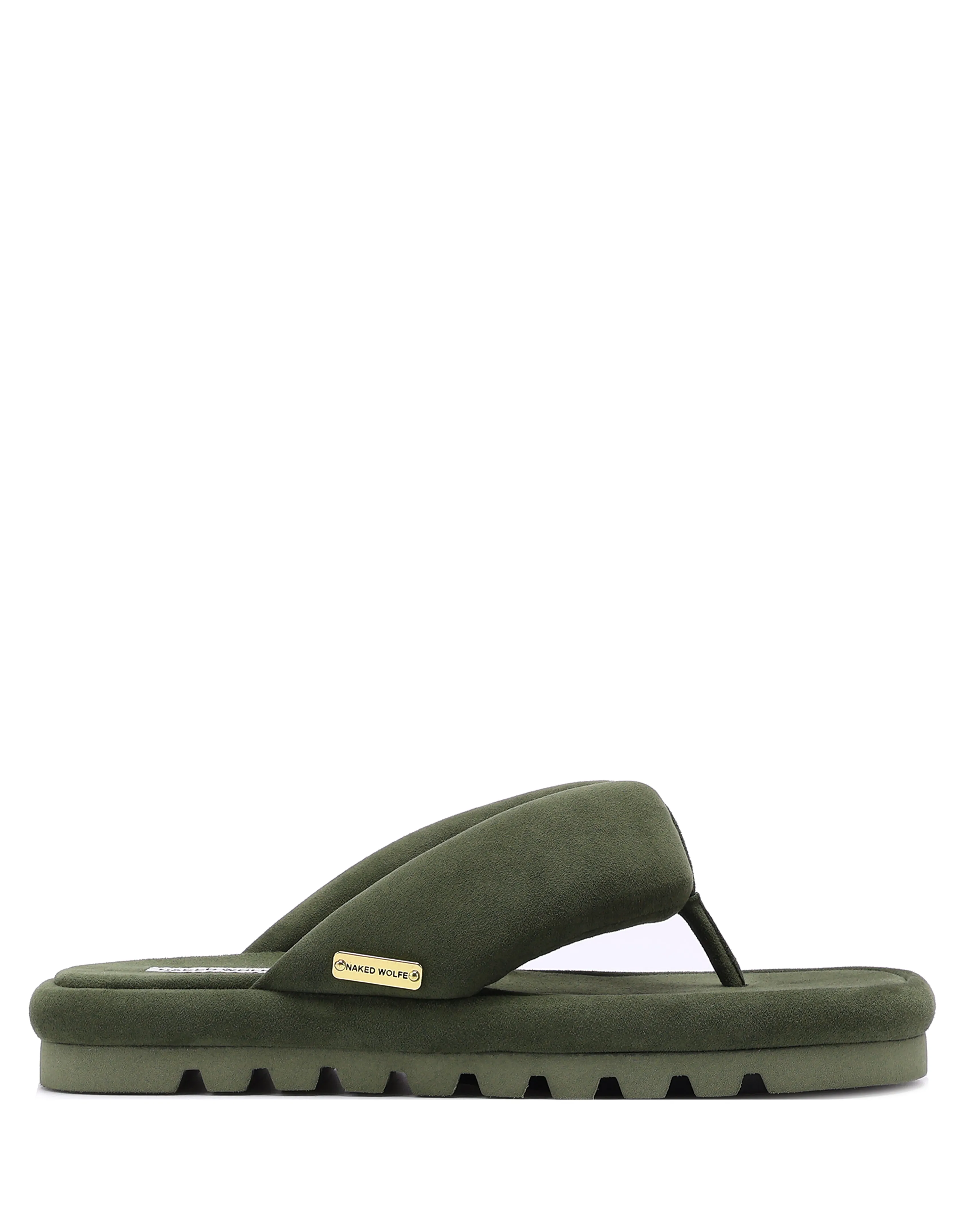 Hilary Olive Suede sold by naked wolfe