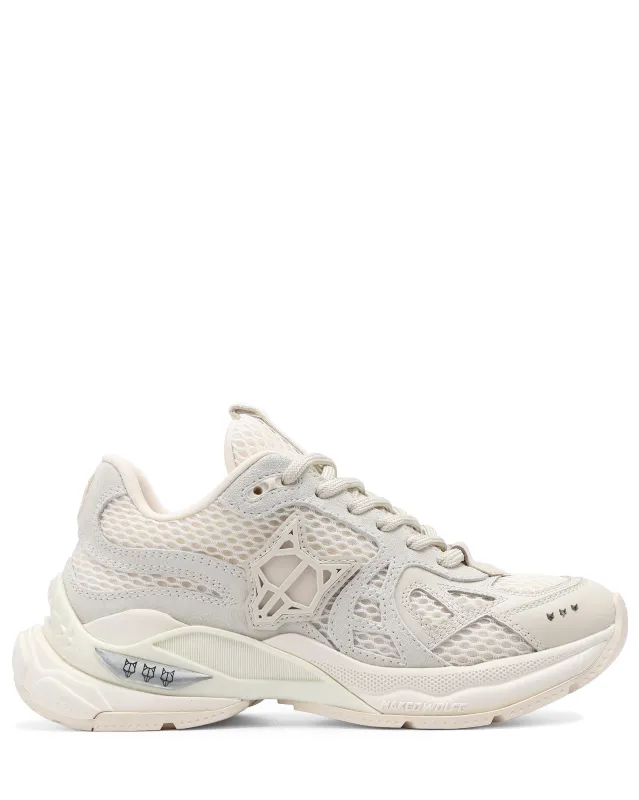 【NAKED WOLFE】SMASHスニーカー【厚底】 Smash White/Silver Mesh