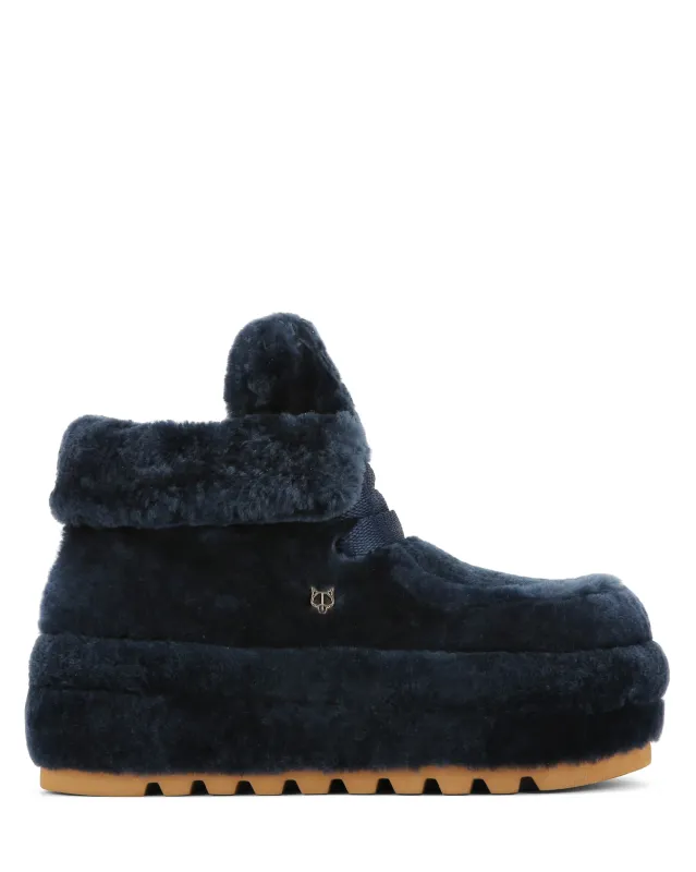 Bambi Navy Shearling sold by naked wolfe