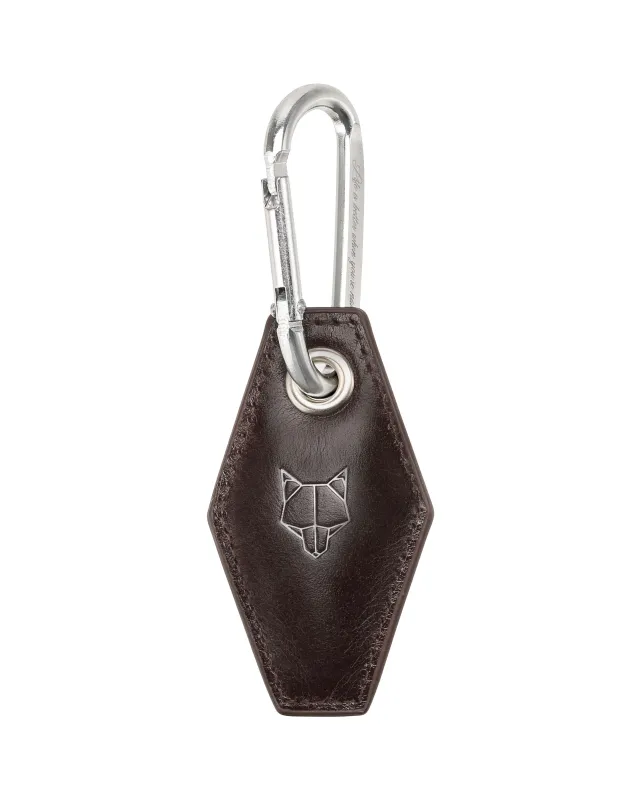 Carabiner Keychain Brown made by naked wolfe