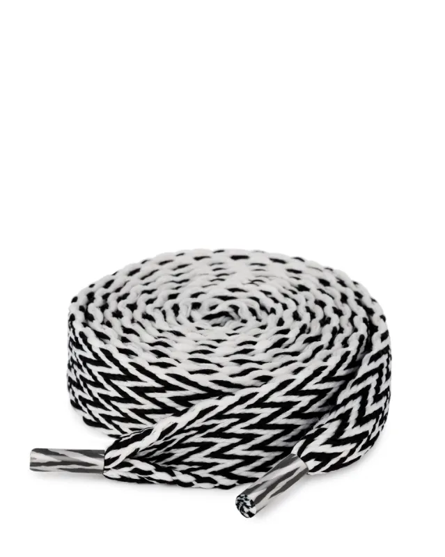 Slider Laces Zig Zag Black/White sold by naked wolfe