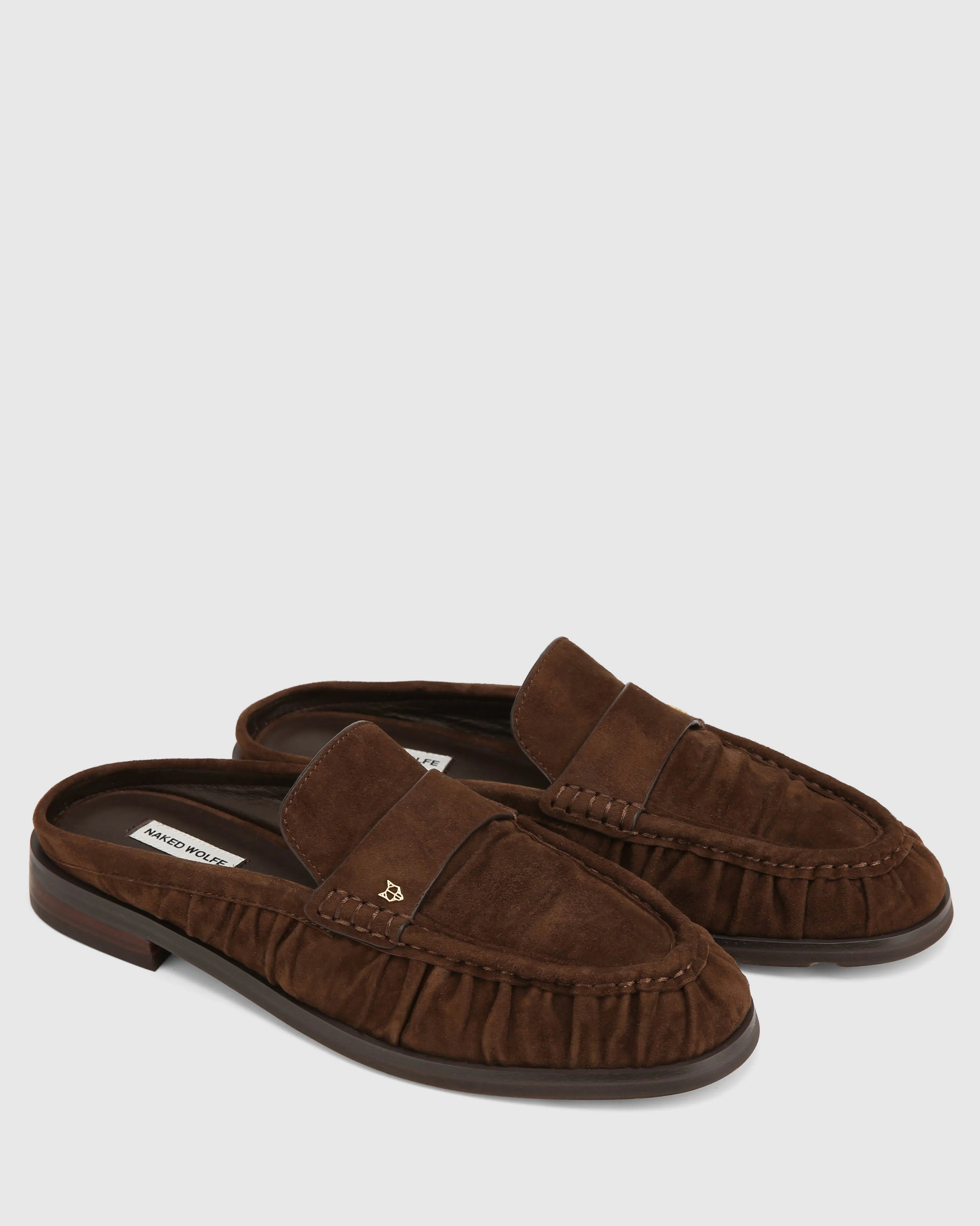 Slipper Brown Scrunch Suede sold by naked wolfe product image thumbnail 2