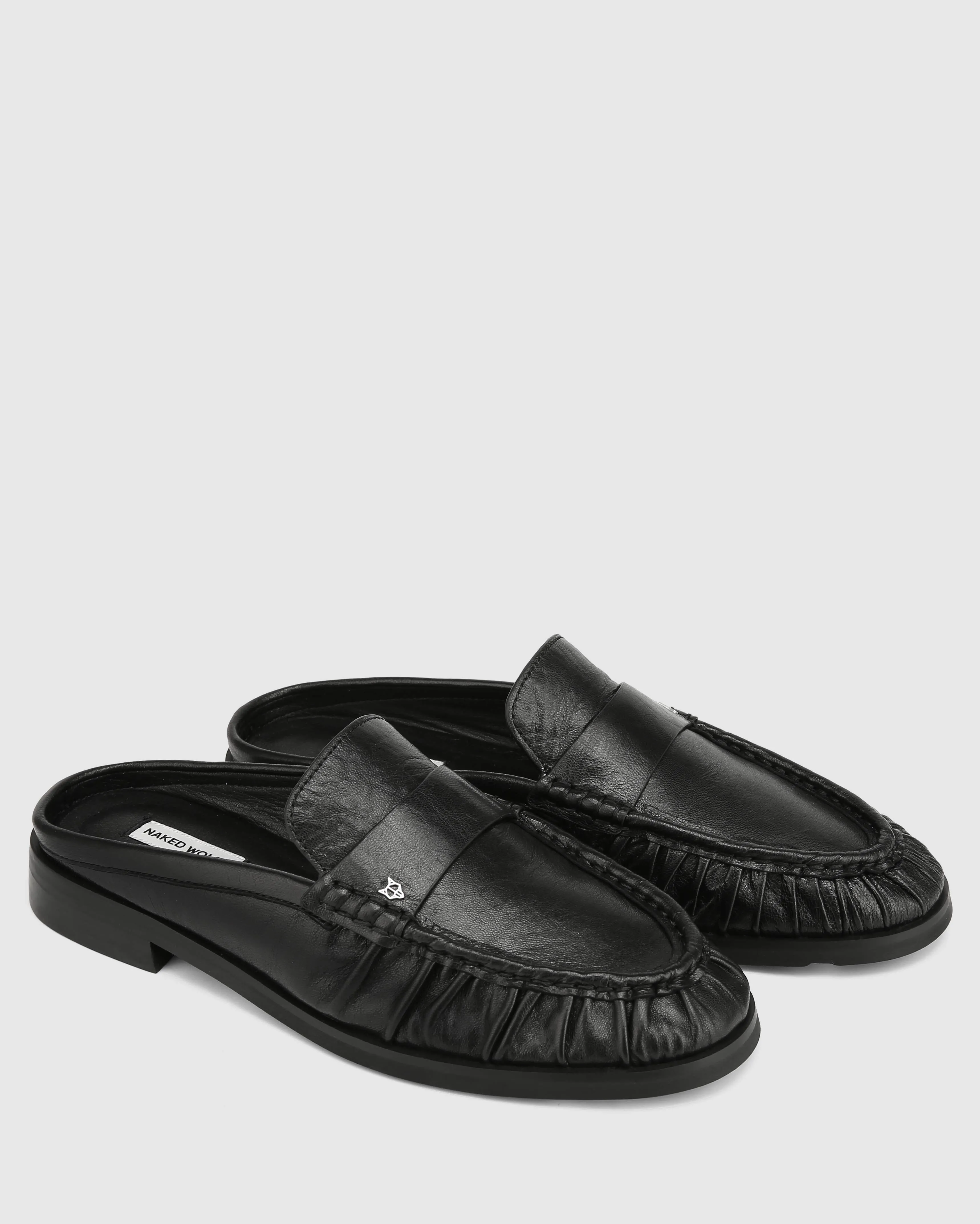 Slipper Black Tumble Leather sold by naked wolfe product image thumbnail 4