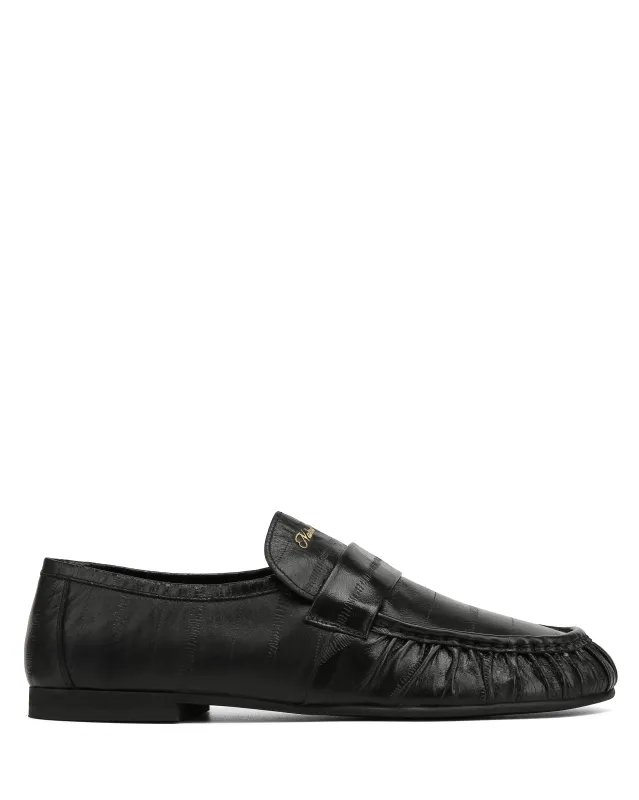 The Wall Street Loafer Black Eel made by naked wolfe