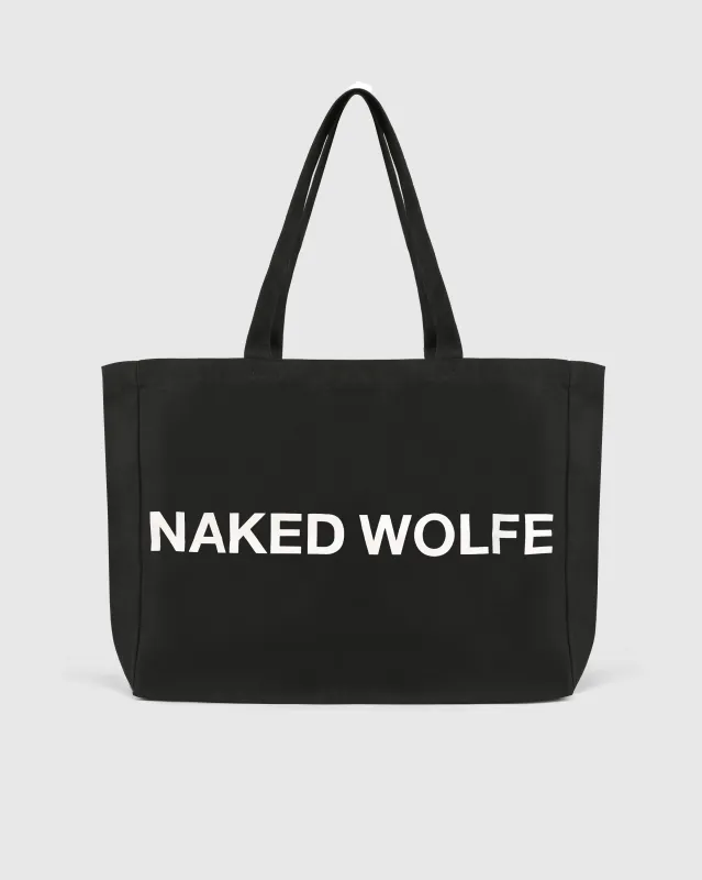 Naked Wolfe Black Cotton Tote Bag made by naked wolfe