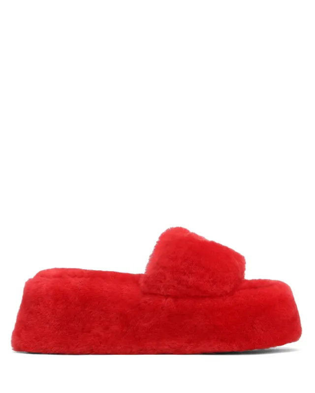 Ivy Shearling Red sold by naked wolfe
