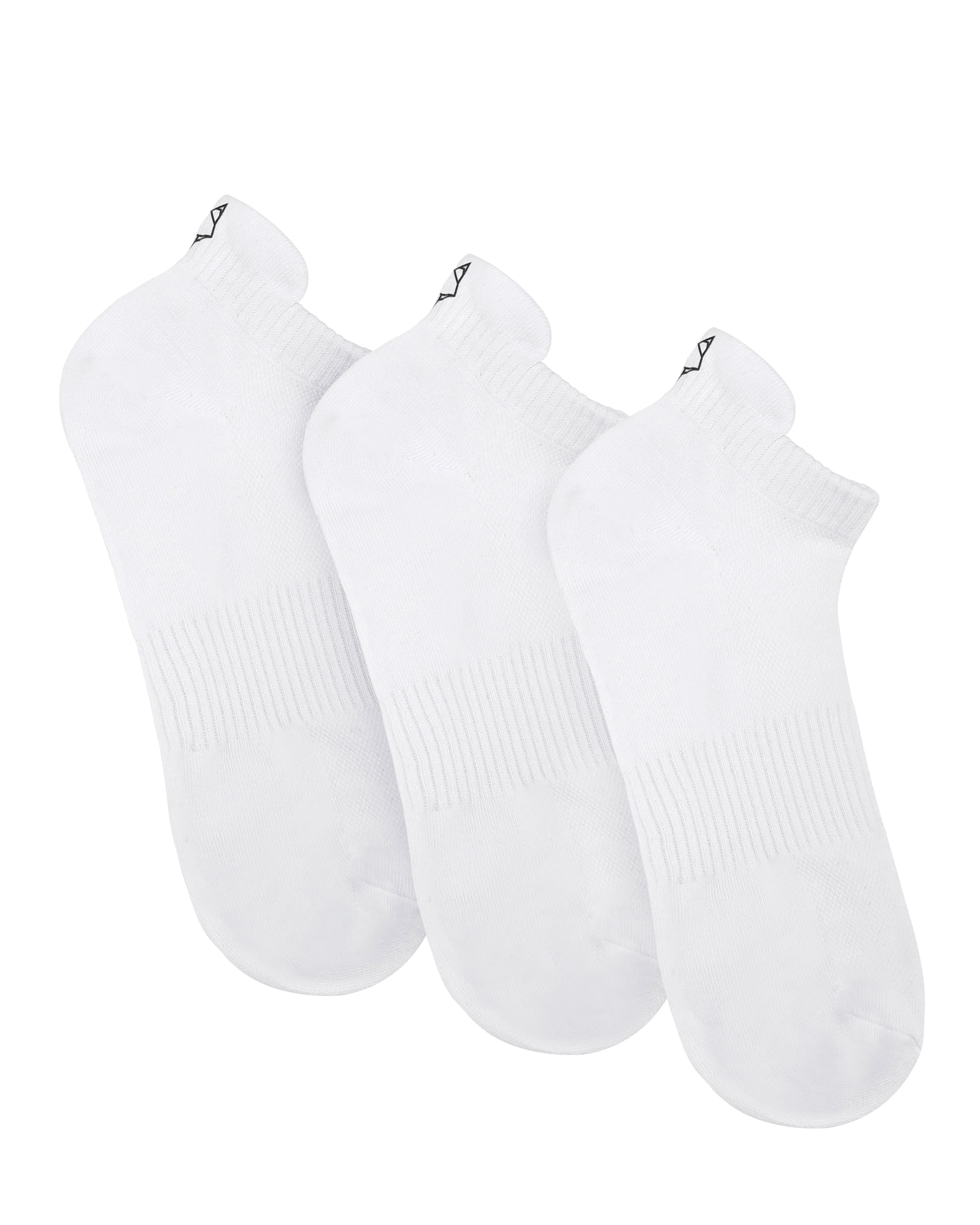 3 Pack Mens Egyptian Cotton Ankle Socks White sold by naked wolfe