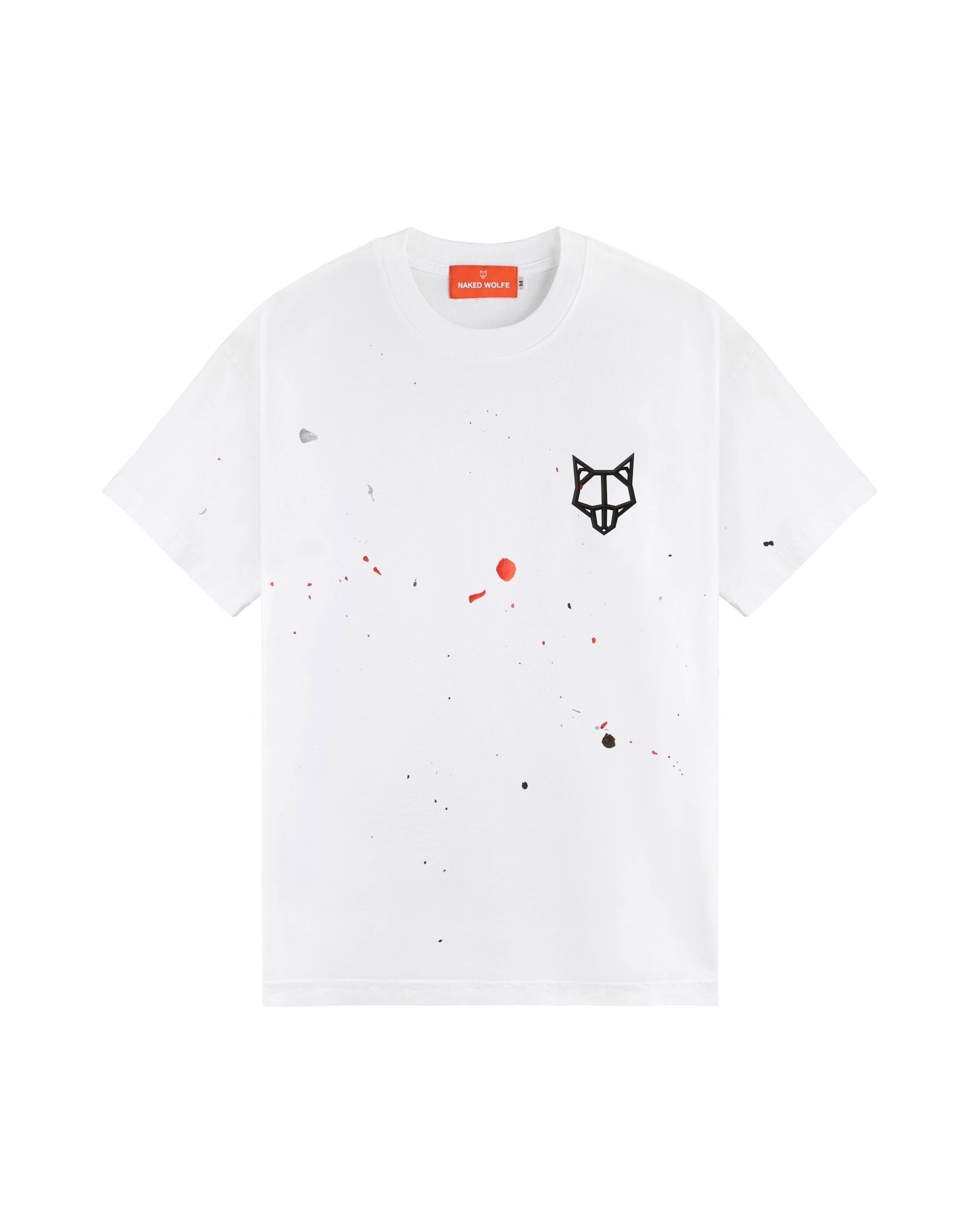 Wolfe T-Shirt White Paint Splatter sold by naked wolfe