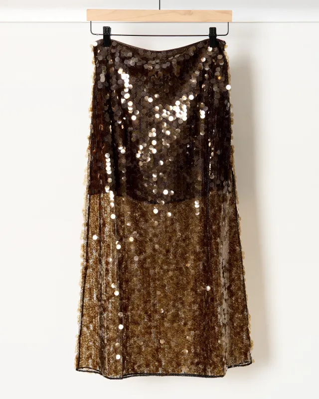 Ivy Sequin Mesh Skirt sold by French + Italian