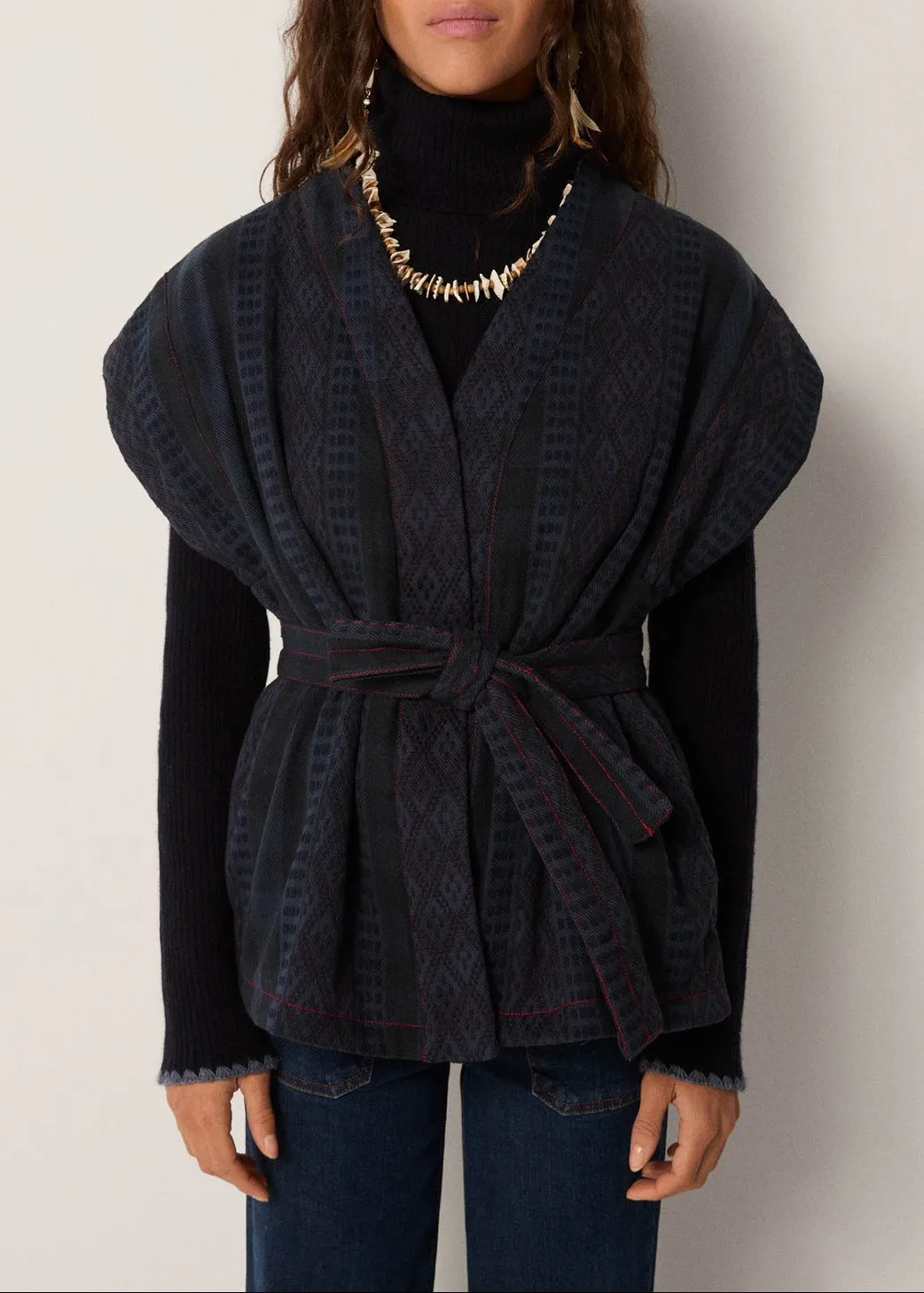 Orion Gilet Dusty Blue sold by French + Italian