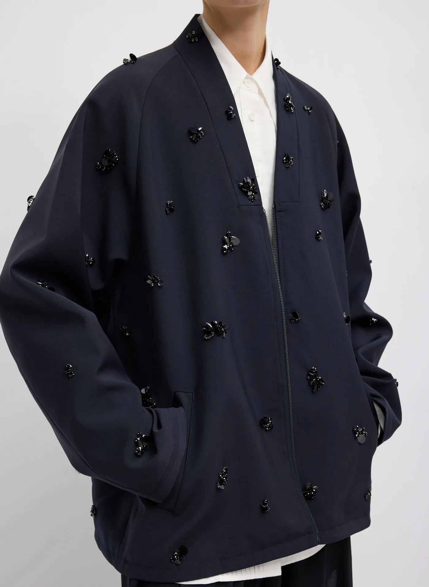 Tropical Wool Bomber sold by French + Italian