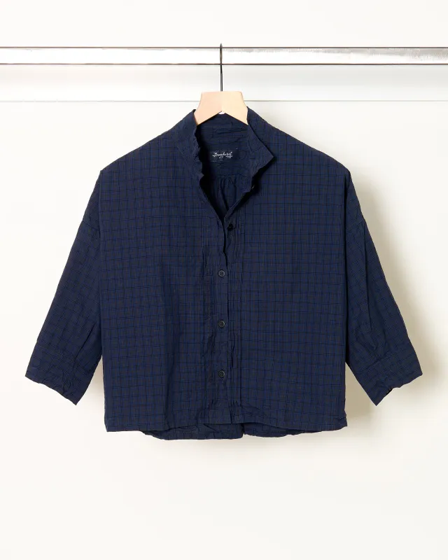 Claudia Shirt Navy Check sold by French + Italian