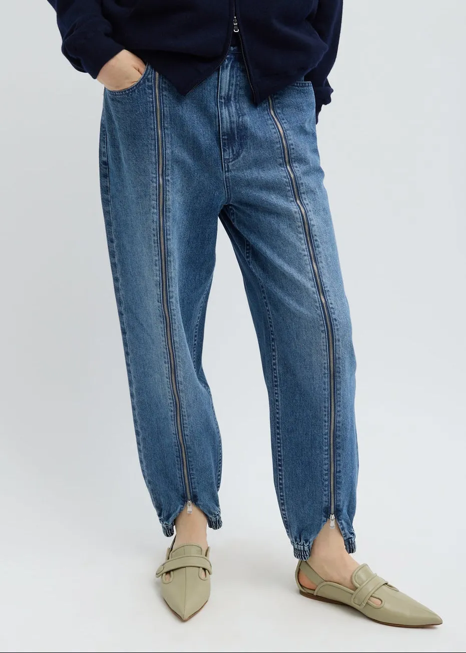 Zippered Denim Joggger sold by French + Italian product image thumbnail 2