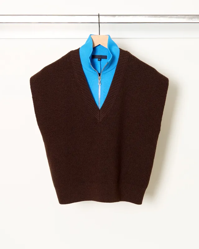 Cardigan Stitch Vest Brn made by Tibi