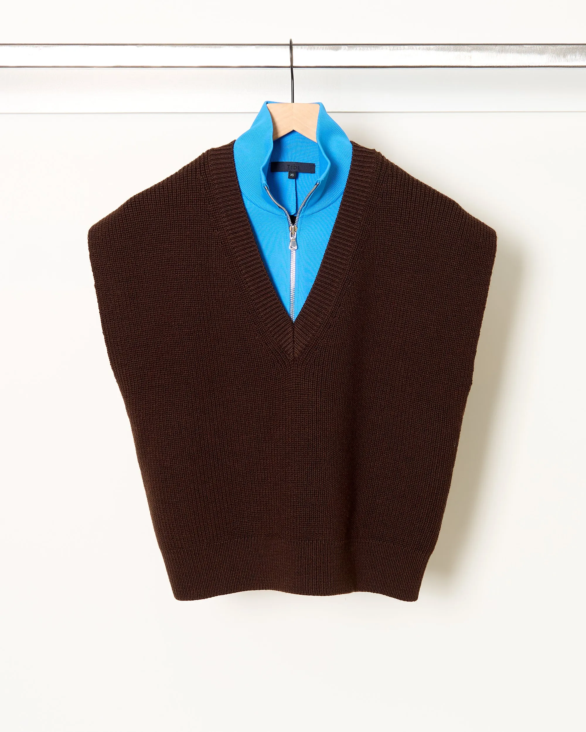 Cardigan Stitch Vest Brn sold by French + Italian