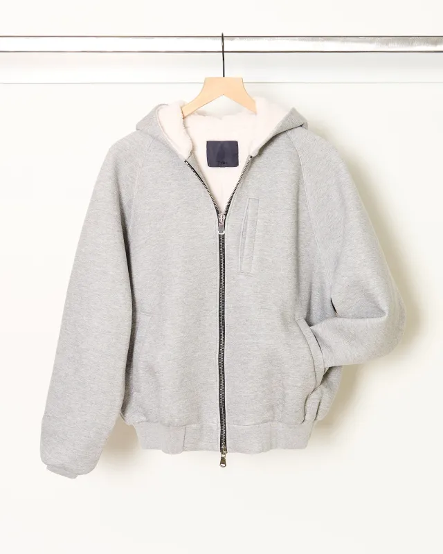 Tech Zip Up Hoodie Grey made by Tibi