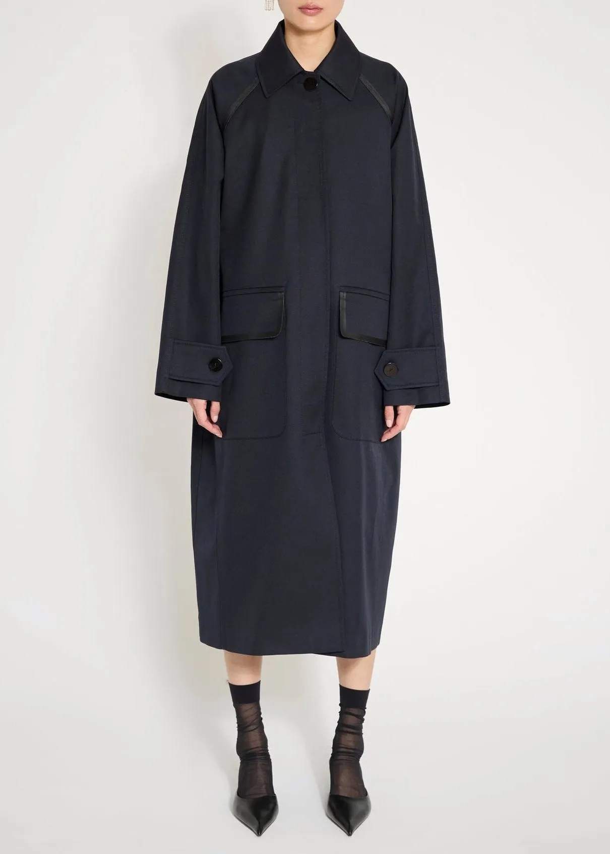 Discrete Coat Midnight Noir sold by French + Italian