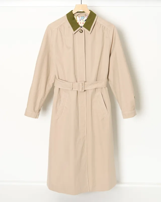 Gabardine Trench Contrast Collar sold by French + Italian