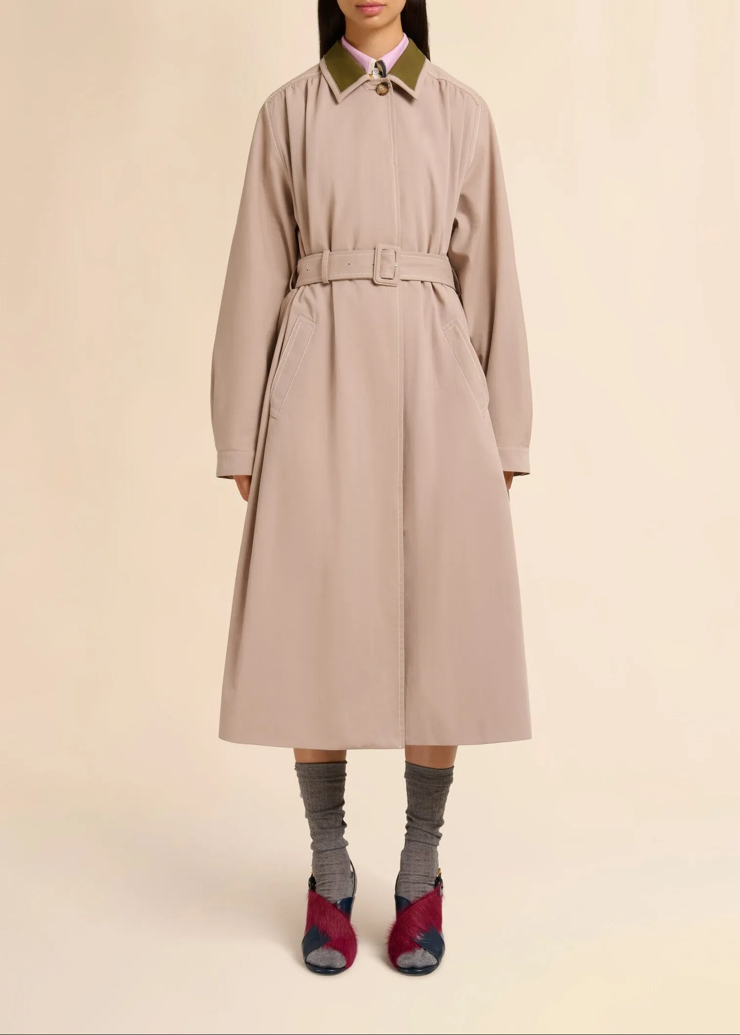 Gabardine Trench Contrast Collar sold by French + Italian product image thumbnail 2