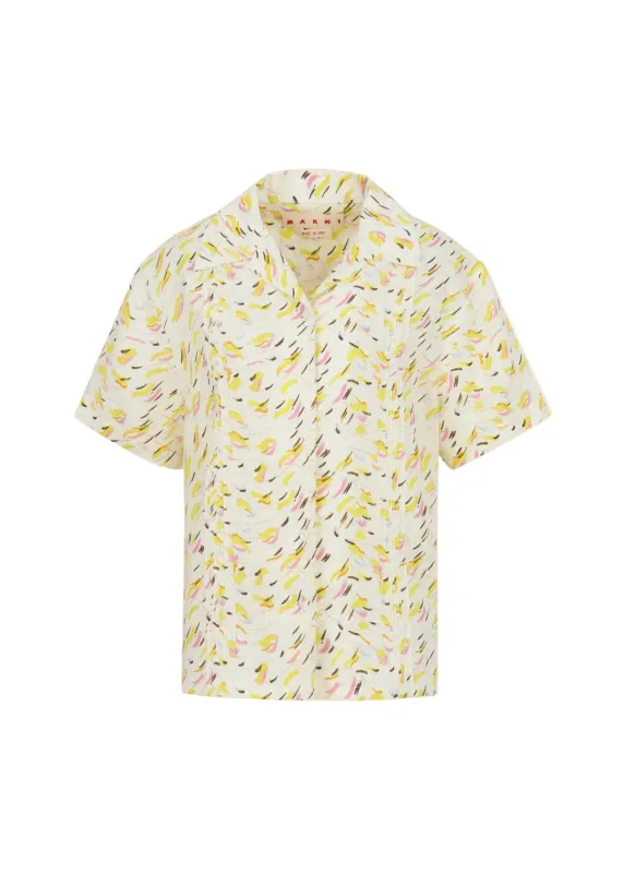 Brushstroke Wave Print Shirt made by Marni