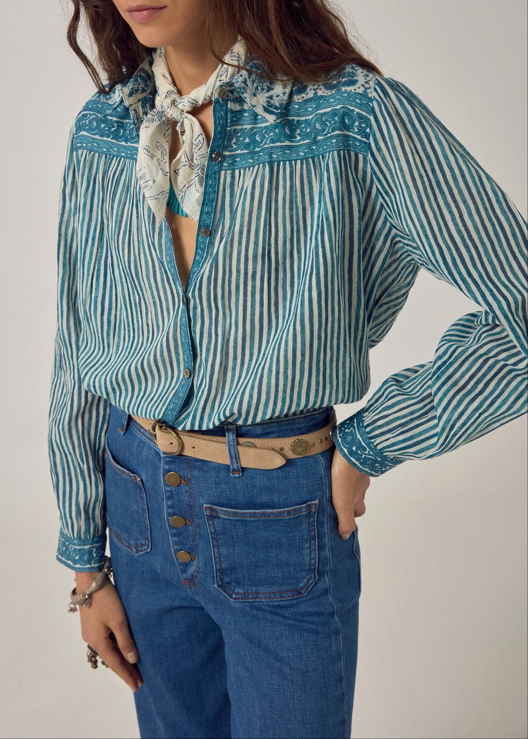 Maria Shirt Blue Ink sold by French + Italian product image thumbnail 4