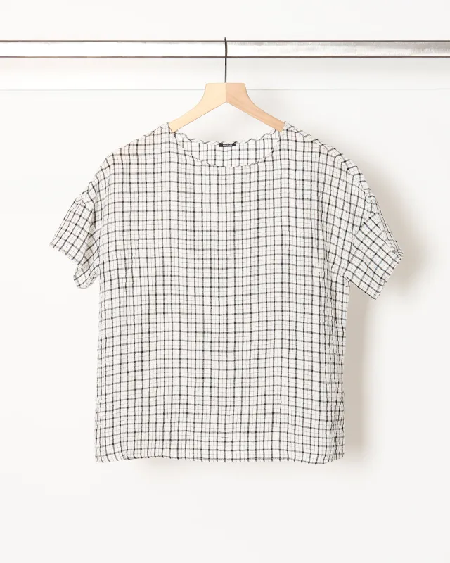 Linen Shirt Black Check made by A Punto B