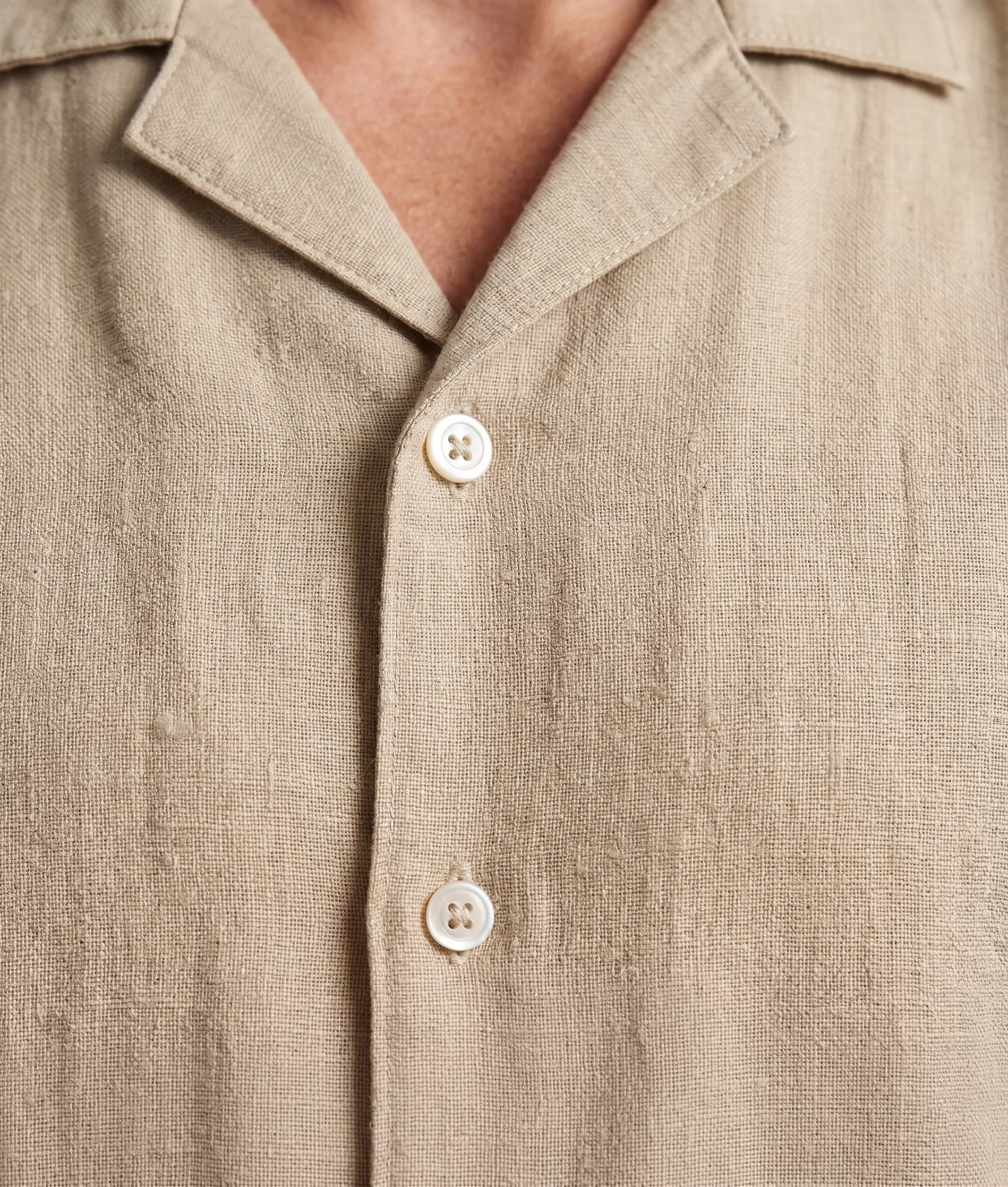 Men's Fashion Short Sleeve Linen Shirt - Beige sold by Tree product image thumbnail 2