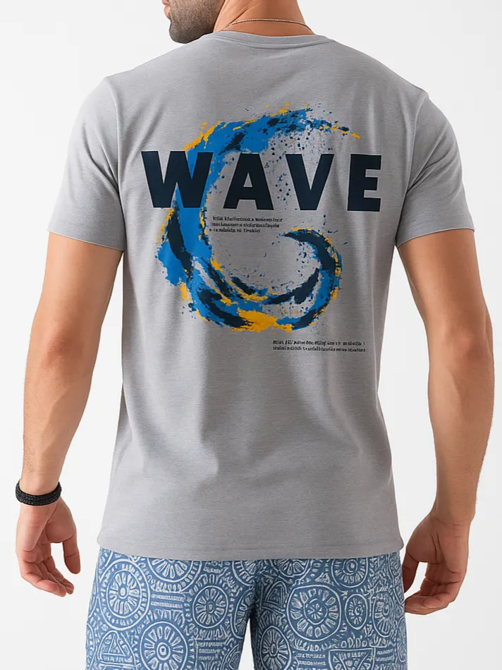 Men`s Printed T-Shirt – Short Sleeve -Silver sold by Tree product image thumbnail 2