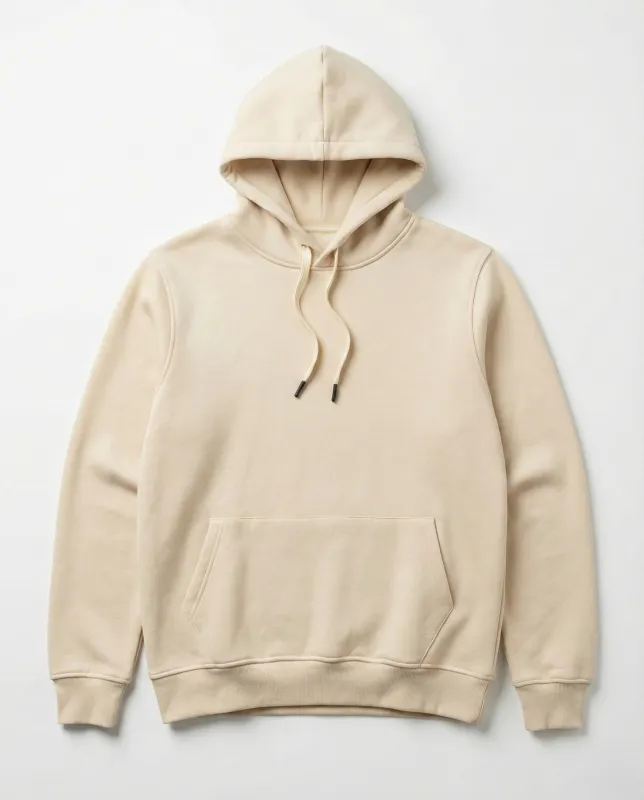 Men’s Plain Hoodie Sweatshirt Over Size – Beige made by Tree